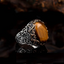 Brown Tiger Eye Oval Designer Silver Ring