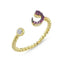Shades of Pink Zircon Adjustable Size Waw Ring