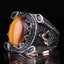 Silver Attractive Natural Tigers Eye Stone Mens Ring