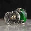 Silver Flashy Aquamarine Stone Mens Ring