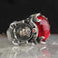 Silver Luxury Ruby Stone King Lion Mens Ring