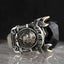 Silver Onyx Stone King Lion Mens Ring