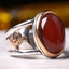 Silver Ottaman Agate Aqeeq Stone Mens Ring