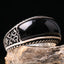 Silver Silver Luxury Onyx Stone Mens Ring