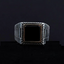 Square Black Onyx Elegant Silver Ring
