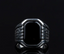 Octagon Cut Black Onyx Silver Ring