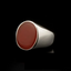 Plain Square Red Agate Modern Silver Ring