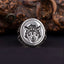 Stoneless Design Silver Men Ring With Wolf Figure