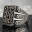 Black Onyx Multi Stone Silver Mens Ring
