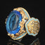 Elegant Design Silver Aquamarine Mens Ring