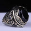 Elegant Natural Onyx Stone Silver Mens Ring
