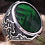 Exclusive Beautiful Emerald Stone Silver Mens Ring