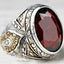 Handcrafted Silver Ruby Stone Mens Ring