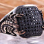 Heavy Scorpion Onyx Stone Silver Black Mens Ring