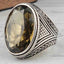 Luxury Peridot Silver Mens Ring