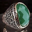 Mens Gorgeous Emerald Stone Silver Ring