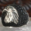 Multi Black Onyx Stone Eagle Style Silver Mens Ring