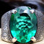 Natural Emerald Excellent Cut Silver Handmade Mens Ring