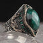 Natural Emerald Stone SilverNice Mens Ring