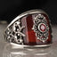 Noble Red Agate Best Silver Handmade Mens Ring