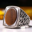 Original Handmade Silver Tigers Eye Stone Mens Ring