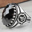 Ottoman Silver Heavy Onyx Stone Mens Ring
