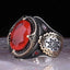 Star Style Silver Elegant Citrine Stone Mens Ring