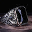 Stylish Black Onyx Stone Silver Handmade Mens Ring