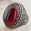 Very Heavy Silver Ruby Stone Mens Ring