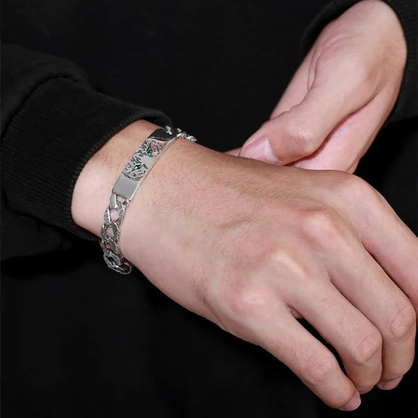 Sterling Silver Tiger Curb Chain Bracelet Secondary image