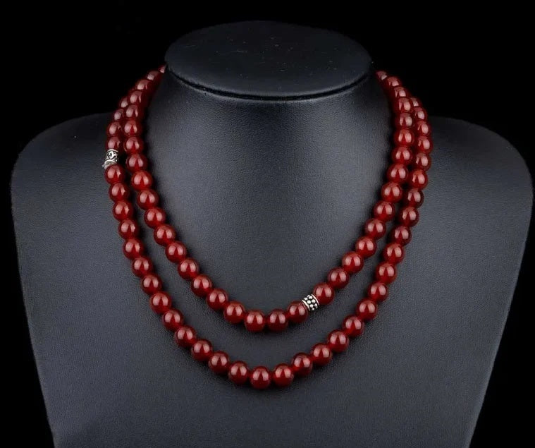 Red Yemeni Aqeeq Three In One 99 Beads Necklace & Bracelet & Misbaha Secondary image