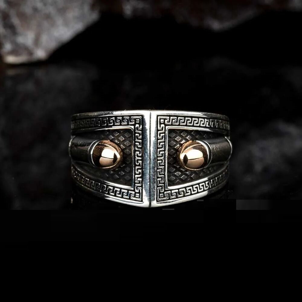 Sterling Silver Ring with Double Bullet Figure Main image