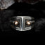 Sterling Silver Ring with Double Bullet Figure