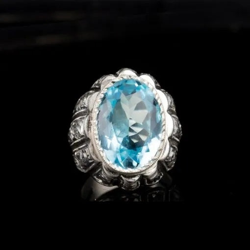 One of a Kind Blue Topaz Silver Ring No2 Main image
