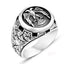 Hand Made Silver Man Ring Double Hawk