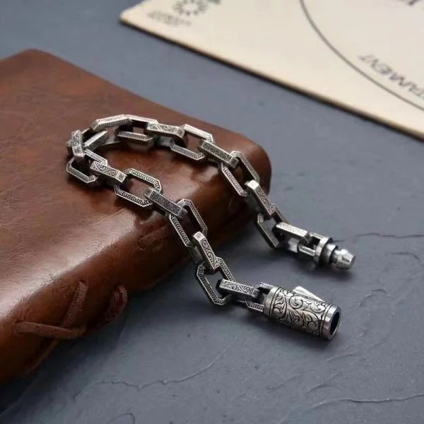 Sterling Silver Clasp Rattan grass Protection bracelet