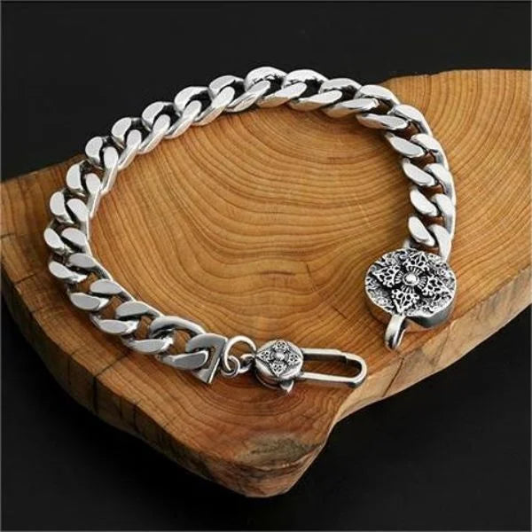Sterling Silver Vajra Pestle round sign Bracelet Main image