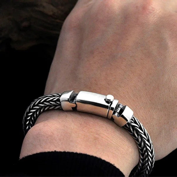Sterling Silver Braided Chunky Chain Bracelet Secondary image