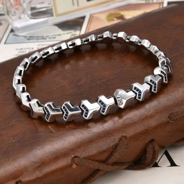 Sterling Silver Crucifix Twin Chain Bracelet Secondary image
