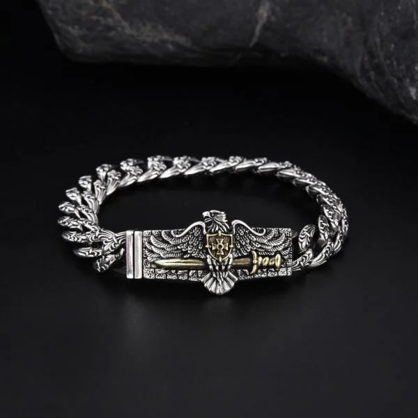 Sterling Silver Personalized Eagle Bracelet Main image