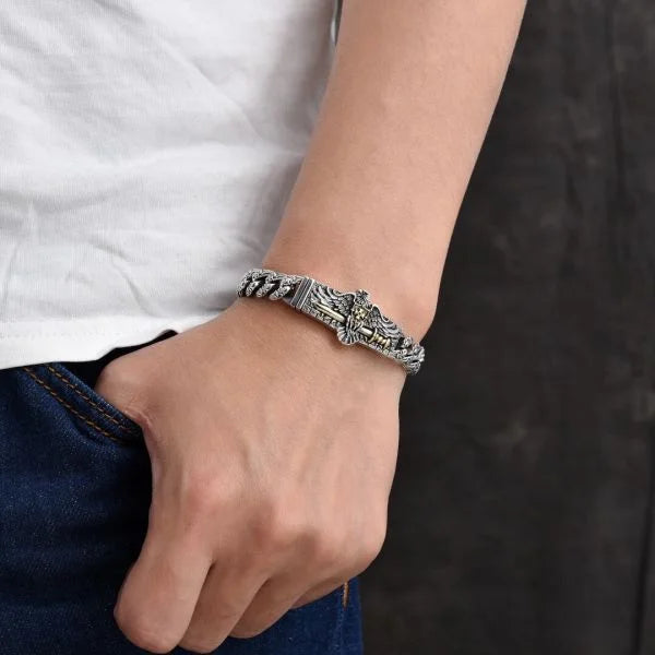 Sterling Silver Personalized Eagle Bracelet Secondary image