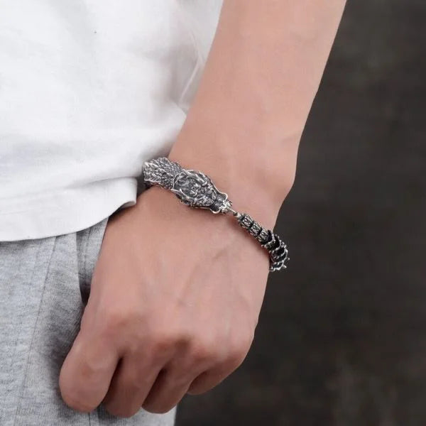 Sterling Silver Heavy Industry Dragon Bone Bracelet Secondary image