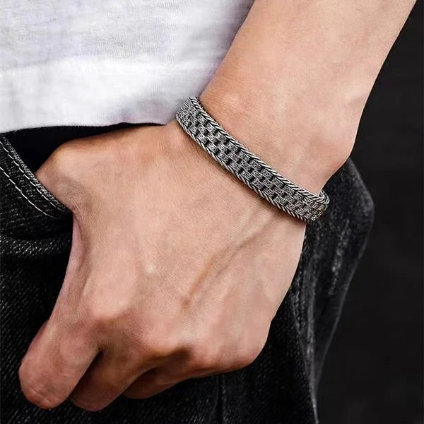 Sterling Silver Fortune Prosperity Woven Bracelet Secondary image