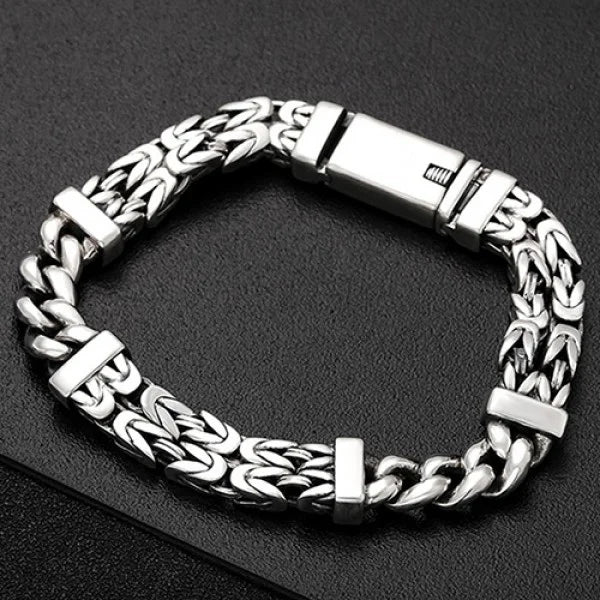 Sterling Silver Byzantine and Curb Chain Bracelet Main image