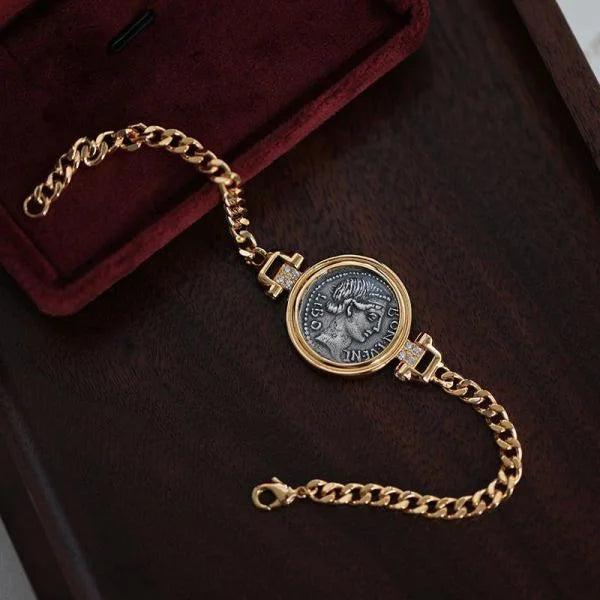 Sterling Silver Lucky Ancient Coin Bracelet Main image