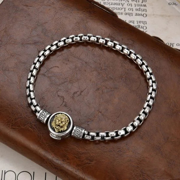 Sterling Silver Bully Vintage Lion Power Bracelet Main image