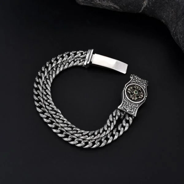Sterling Silver Crucifix Twin Chain Bracelet Main image