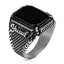 Silver Customizable Black Onyx Stone Mens Ring