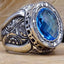 Silver Heavy Best Aquamarine Stone Mens Ring
