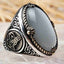 Silver Mens Ring with Original Agate Stone